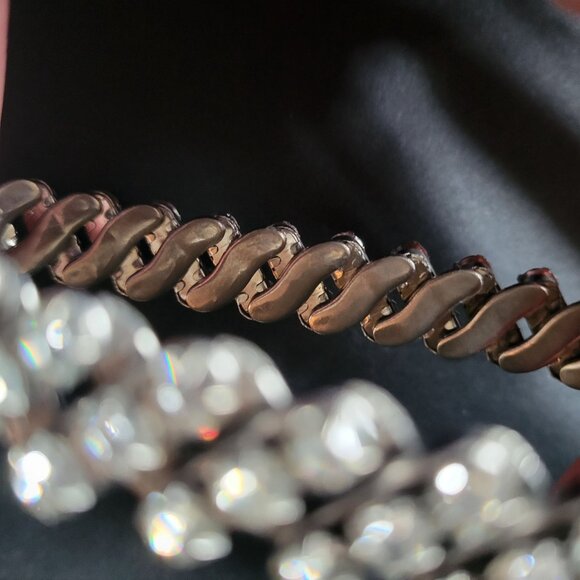 Vintage BSK Silver-Tone Rhinestone Stretch Bracelets Set Of 2 Made In British Ho - Picture 8 of 8